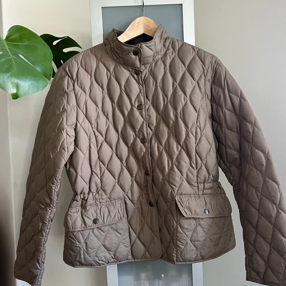 Quilted Taupe Puffer Jacket